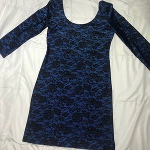 BodyCon Blue & Black Dress